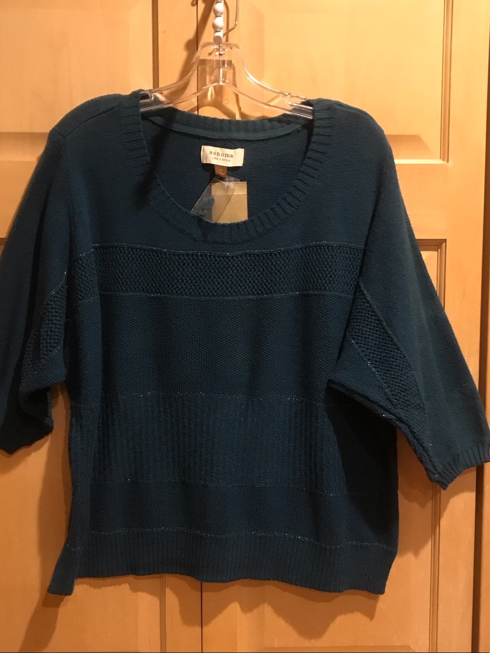 Sonoma Dark Green Short-Sleeve Crew Neck Sweater